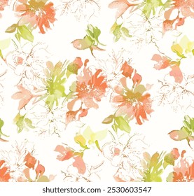 summer,art flower leaf ,abstract,textile design, pattern allover repeat , colors ,print digital