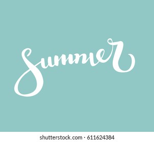 Summer.Brush handwritten lettering. Vector illustration. modern calligraphy