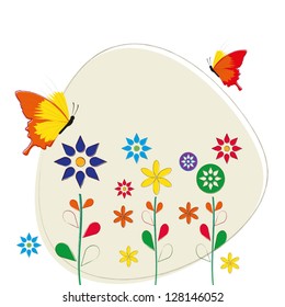summerflowers with butterflies