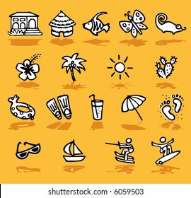 summer,holidays,sun icons set - others of same series : http://www.shutterstock.com/lightboxes.mhtml?lightbox_id=844927