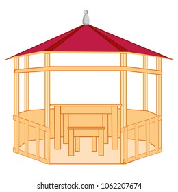 Summerhouse year from tree on white background is insulated