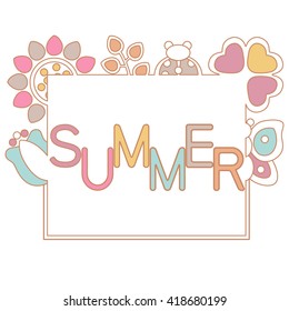 Summer.Invitation. Background.Happy Birthday vector card. Template for banner, brochure, gift certificate, party invitation.