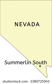 Summerlin South town location on Nevada state map