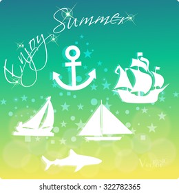 Summer's  background with text - illustration. Vector illustration of a glowing Summer time background.