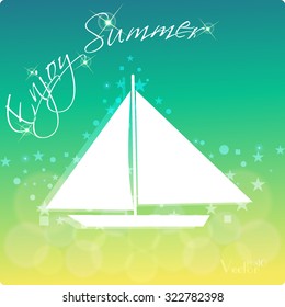 Summer's  background with text - illustration. Vector illustration of a glowing Summer time background.