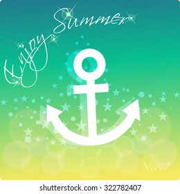 Summer's  background with text - illustration. Vector illustration of a glowing Summer time background.