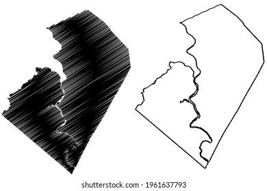 Summers County, State of West Virginia (U.S. county, United States of America) map vector illustration, scribble sketch Summers map