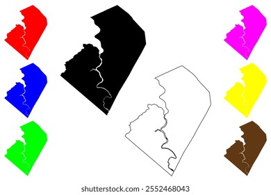 Summers County, Estado da Virgínia Ocidental (EUA, Estados Unidos da América, EUA, EUA) mapa ilustração vetorial, esboço de rabisco Mapa de Summers