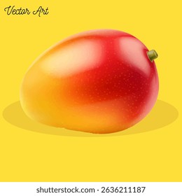 
summers delight juicy ripe mango vector