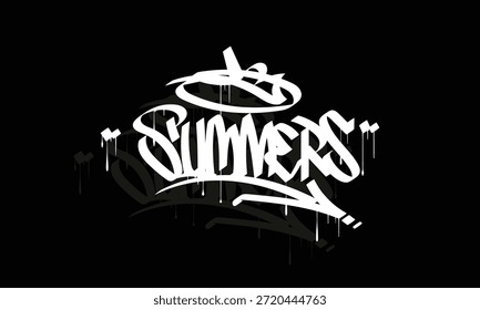 Diseño de estilo de etiqueta de graffiti SUMMERS