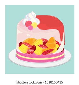 Summer's Jelly Fruit Cake
