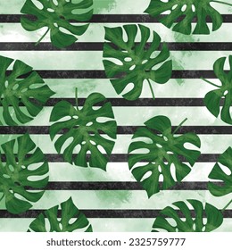 summers seamless tropical pattern. palm leaf pattern.