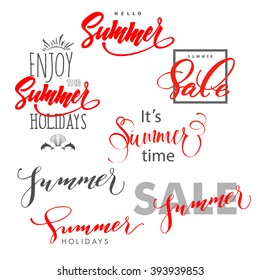  Summer.Summer design, summer sale. Enjoy the summer holidays. lettering, Hand written typography, typography design. Summer Concept.