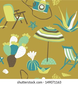Summertime Accessories Seamless Pattern