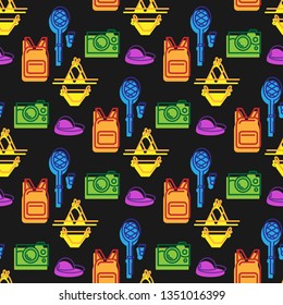 Summertime activity vector seamless pattern