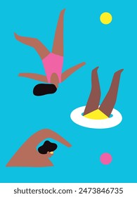 Summertime background with beach summer accessories, vector illustration.	
