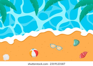 summertime background design with various beach elements