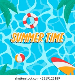 summertime background design with various beach elements