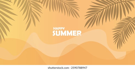 Summertime background with palm trees vector editable