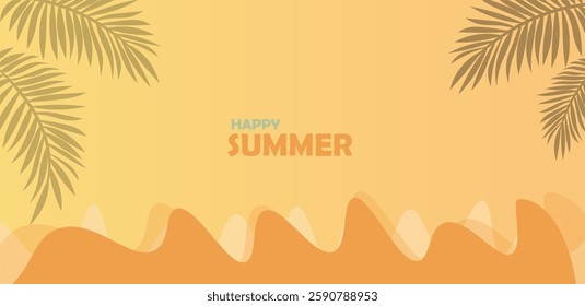 Summertime background with palm trees vector editable