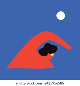 Fondo de verano con personas, ilustración vectorial.