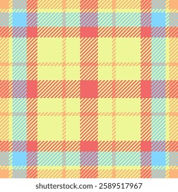 Summertime background textile vector, cowboy check pattern fabric. India seamless tartan texture plaid in lime and red colors.