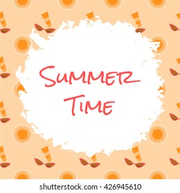 Summertime background. Vector illustration on summer pattern.