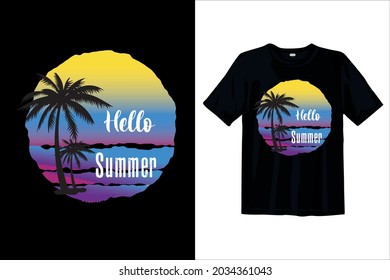 Summertime Beach holiday Black T-shirt Design vector file