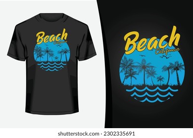 Diseño vectorial de camiseta de playa en verano
