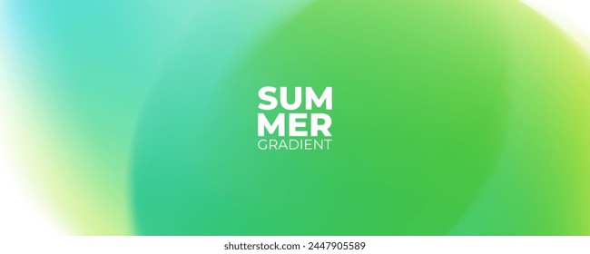 Summertime blurred background. Summer theme green colored gradients for creative seasonal graphic design. Vector illustration.