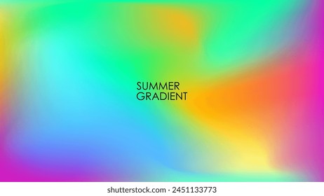 Summertime blurred background. Summer theme color gradients for creative seasonal graphic design. Vector illustration.