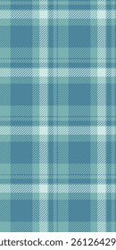 Summertime check seamless plaid, fall pattern fabric background. String tartan vector textile texture in cyan and teal colors palette.