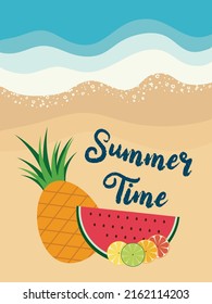 Summertime clipart template, Beach time clipart