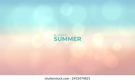 Summertime colors. Blurred background with soft color gradients for Summer season creative graphic design. Vector illustration.