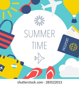 Summertime concept vector illustration