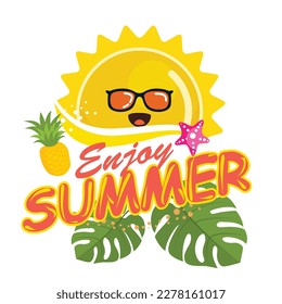 Sommerliche Design Elemente bunten Natursymbole Stilskizze.