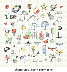 Summertime doodle set