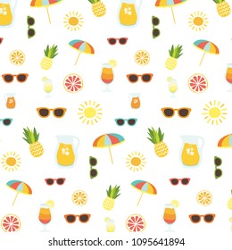 Summertime elements vector pattern