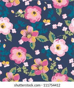 summertime floral seamless pattern