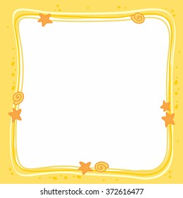 summertime frame with shells vector