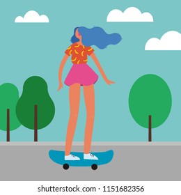 Summertime, holidays poster and cards. People relax. Summer girl