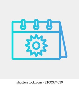 Summertime icon vector illustration in gradient style about calendar and date, use for website mobile app presentation