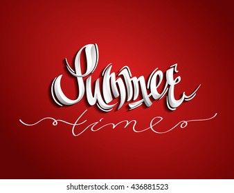 Summertime lettering. Summer background