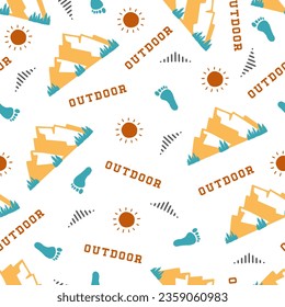 Summertime Nature Wanderlust Vector Seamless Pattern can be use for background and apparel design