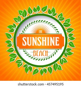 summertime seal design part for travel corporation seal flag or booklet template vacation summertime earth tour abstraction holiday scene gold tourism daylight orange rich leaf mark sea sun waterfront