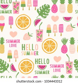 Summertime seamless pattern