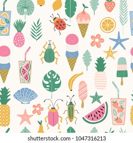 Summertime seamless pattern