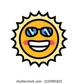 vector de icono de color solar de verano. señal de sol de verano. ilustración de símbolo aislado
