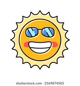 summertime sun color icon vector. summertime sun sign. isolated symbol illustration