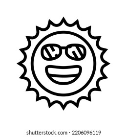vector de icono de línea solar de verano. señal de sol de verano. símbolo de contorno aislado ilustración negra